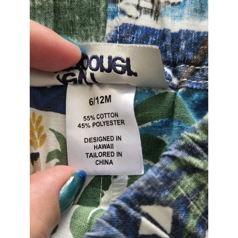 Reyn Spooner Baby Boy Hawaiian Aloha Shirt Shorts Set 6/12M Tropical Christmas